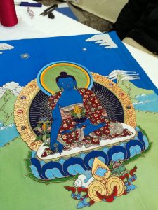 Embroidery of Medicine buddha @ Norbulingka institute